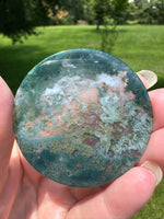 Moss Agate Polished Round Slice #20