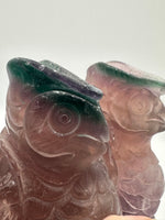 Carved Fluorite Owls