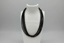 Natural 3mm Faceted Black Spinel Necklace
