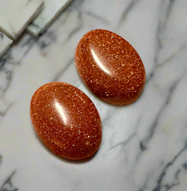 Goldstone 18x13mm Cabochon Pair
