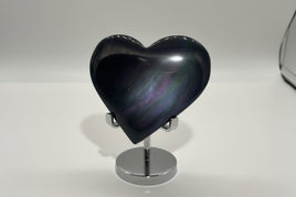 Rainbow Sheen Obsidian Heart #13