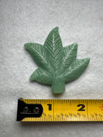 Green Aventurine Cannabis Leaf Carving #6