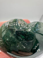 Moss Agate Carved Heart #2