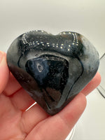 Moss Agate Carved Heart #6