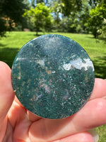 Moss Agate Polished Round Slice #9