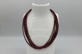 Natural 3mm Faceted Garnet Necklace