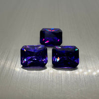 Emerald Cut Purple Cz 10x8mm