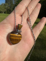 Tiger Eye Perfume/Essential Oil Bottle Necklace