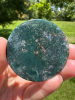 Moss Agate Polished Round Slice #35