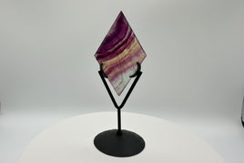 Rhombus Shaped Fluorite Carving with Stand #2