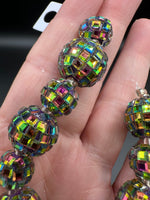 Rainbow Mosaic Disco Ball Bead Strand