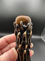 Tiger Eye, Amethyst & Red Jasper Decorative Crystal Broom with Crown