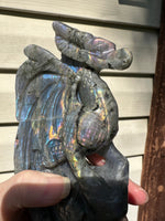 Labradorite Dragon Castle Carving