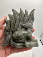 Labradorite Nine-Tailed Fox – Purple, Pink & Orange Flash