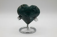 Moss Agate Carved Heart #4