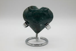 Moss Agate Carved Heart #4