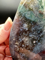 Ocean Jasper Polished Arrow Flame Freeform #2 – Green & Multicolor