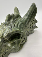 Large Green Jade Dragon Head Carving