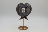 Amethyst Agate Heart Wings Carving with Stand #2