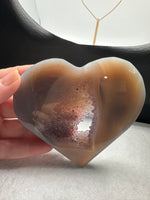 Large Amethyst Agate Heart with Stand #5