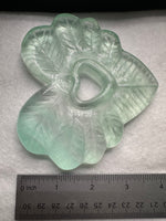 Green Fluorite Decorative Carved Heart with Stand #1