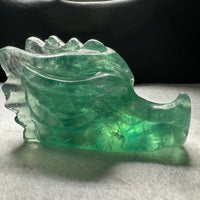 Natural Green Fluorite Dragon Head Carving #2 – 364g
