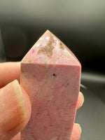 Rhodochrosite Four-Sided Tower #9 – Rosy Pink, Cream & Natural Matrix