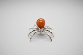 Spider with Orange Aventurine Sphere
