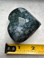 Moss Agate Carved Heart #6