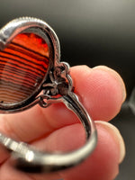 Vintage Style Carnelian Stainless Steel Adjustable Ring #3
