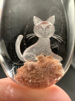 Beautiful Cat Garden Quartz Inner Scene Carving #3