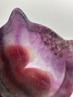 Cat Head Shape Rainbow Fluorite Bowl Carving #4