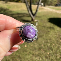 Natural Charoite Ring #40