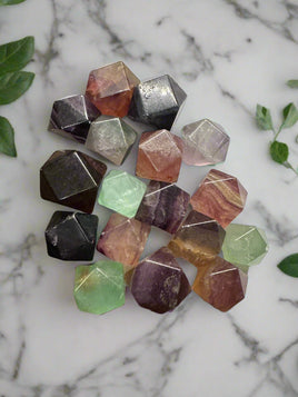 Rainbow Fluorite Tetradecahedron Shaped Tumbles