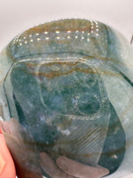 Moss Agate Carved Heart #7