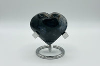 Moss Agate Carved Heart #6