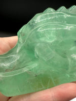 Natural Green Fluorite Dragon Head Carving #8 – 451g