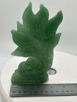 Green Aventurine Nine-Tailed Fox Carving