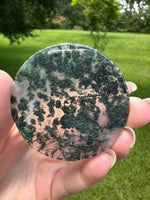 Moss Agate Polished Round Slice #22