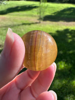 Yellow with Purple Fluorite Sphere #3