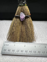 Amethyst Decorative Crystal Broom with Dragon & Heart