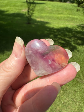 Candy Fluorite Carved Heart #1