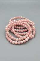 Pink Opal 6mm Bracelet Three Piece Set