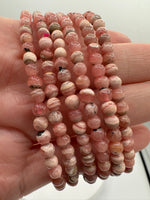 Rhodochrosite 4-4.5mm Stretch Bracelet 7.5"