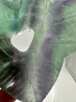 Rainbow Fluorite Decorative Carved Heart with Stand #5