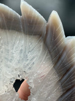 Druzy Agate Geode Indigenous-Inspired Profile Headdress Carving #1