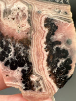 Rhodochrosite Slab #12 – Natural Pink Banded Mineral Specimen – Polished Display Stone