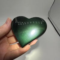 Rainbow Sheen Obsidian Heart #12