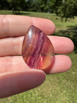 Pear Shape Candy Fluorite Cabochon #22