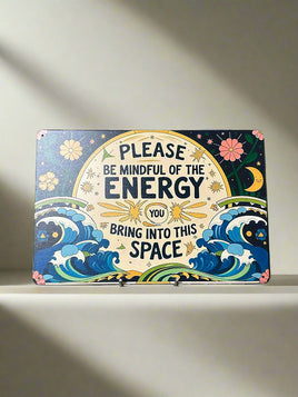 Please Be Mindful Of The Energy Novelty Tin Sign